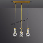 Raindrops 3-Light Rectangular Chandelier