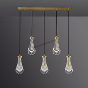 Raindrops 5-Light Rod Rectangular Chandelier