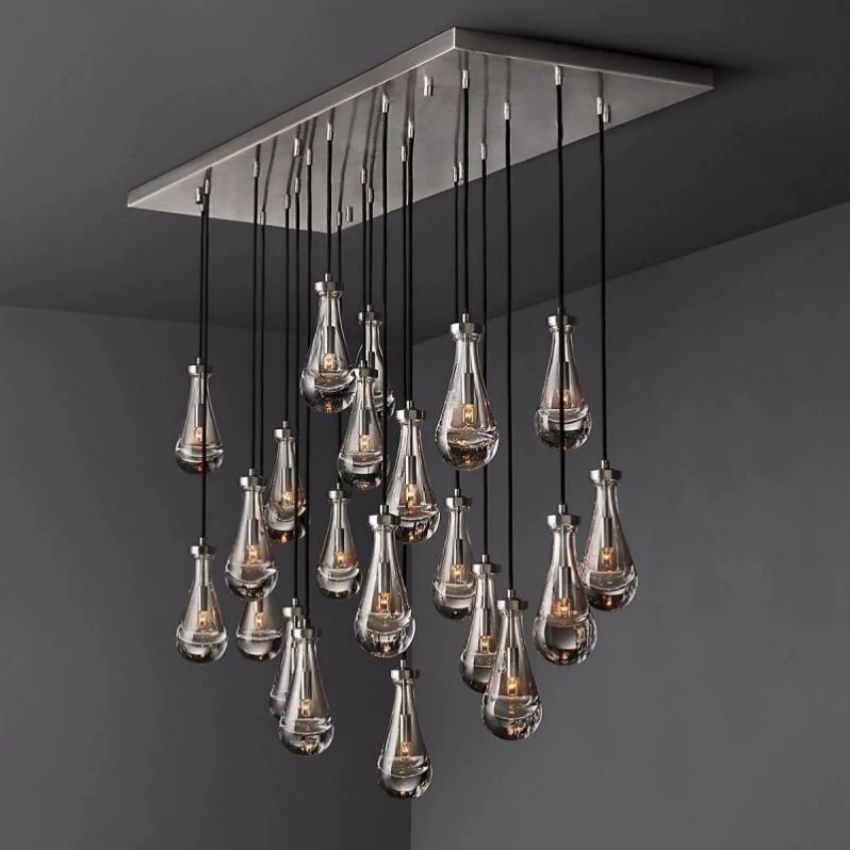 Raindrops Rectangular Chandelier 72"