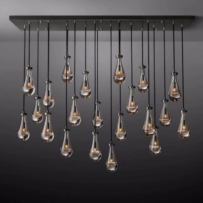 Raindrops Rectangular Chandelier 72"