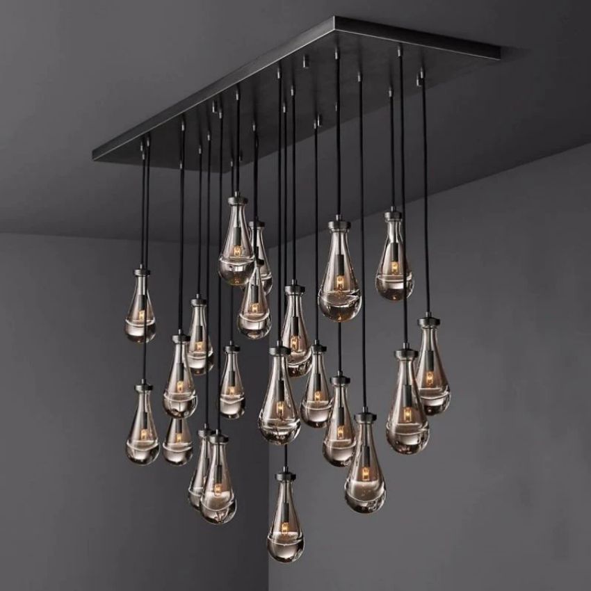 Raindrops Rectangular Chandelier 72"