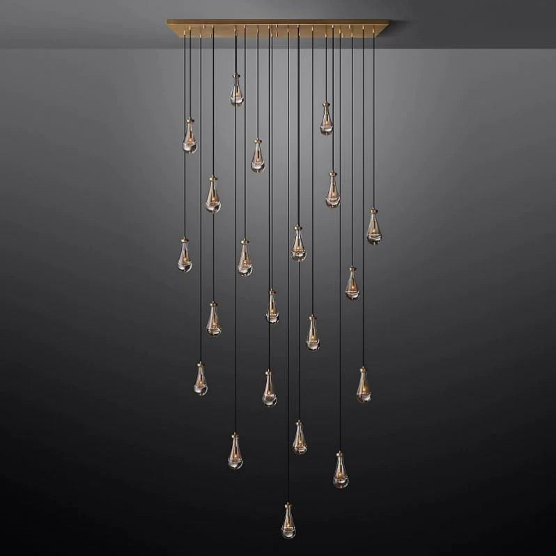 Raindrops Rectangular Chandelier 72"