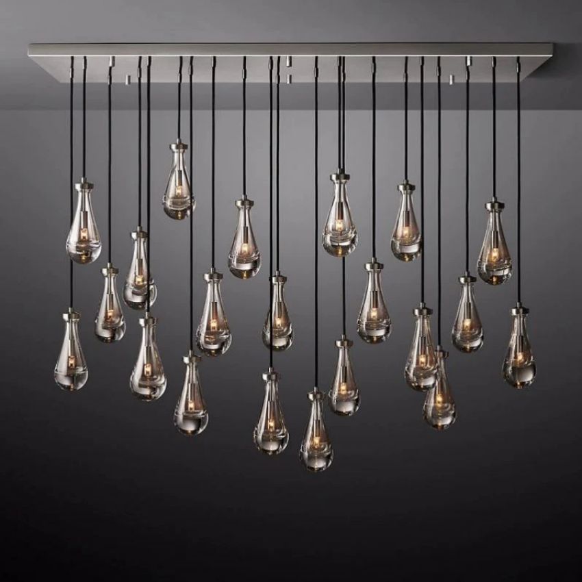 Raindrops Rectangular Chandelier 72"