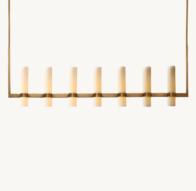 Revalle Linear Milk Glass Chandelier 59"