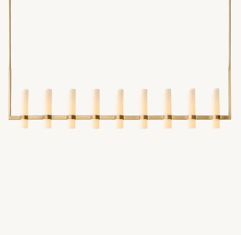 Revalle Linear Milk Glass Chandelier 71"