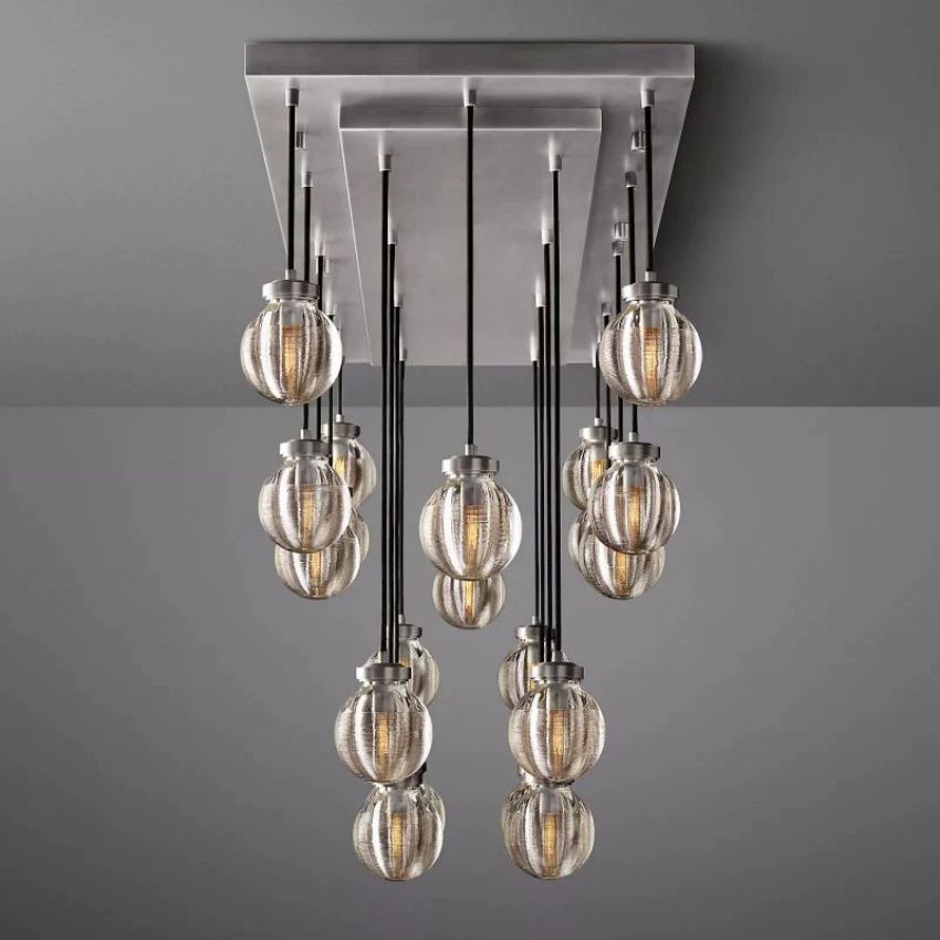 Alieen Pearl Ball Rectangular Chandelier 54”