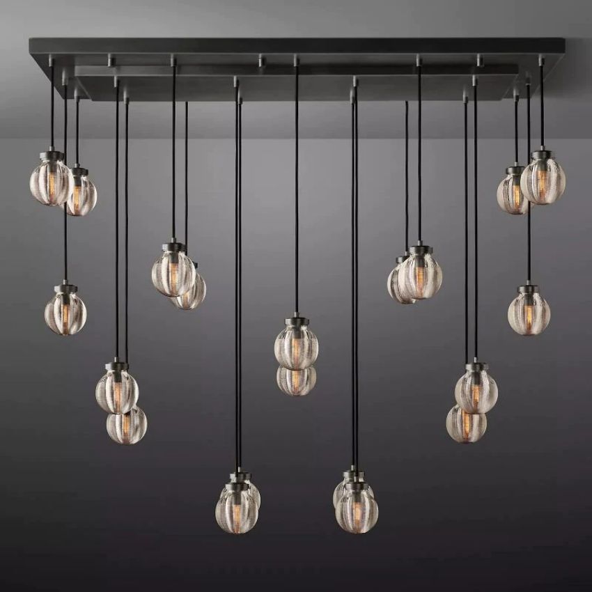 Alieen Pearl Ball Rectangular Chandelier 54”