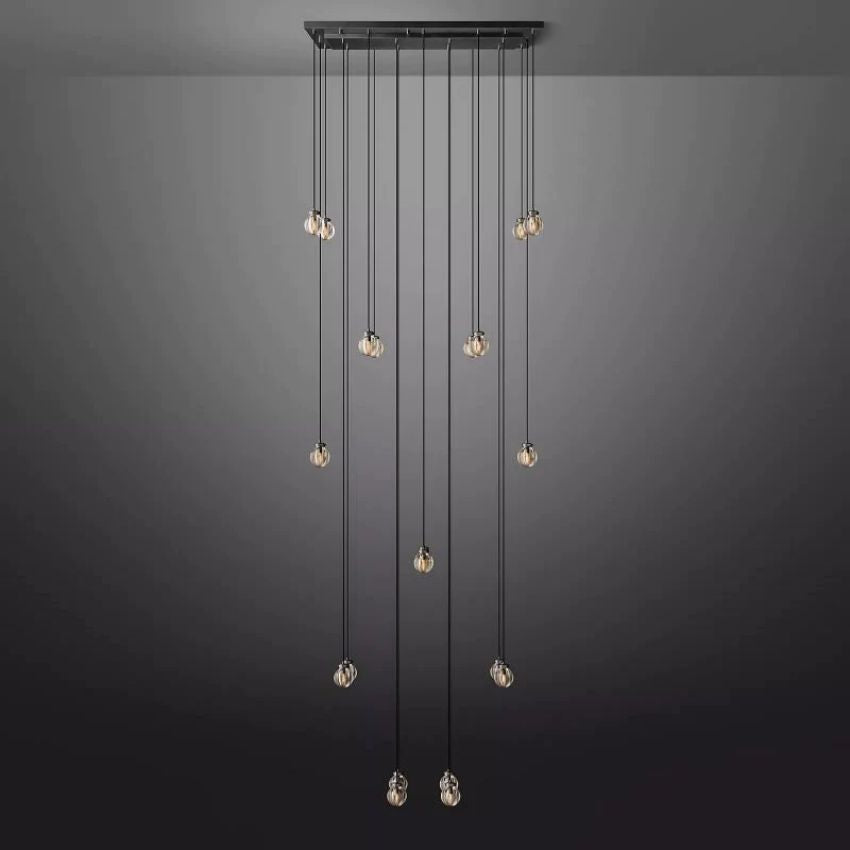 Alieen Pearl Ball Rectangular Chandelier 54”