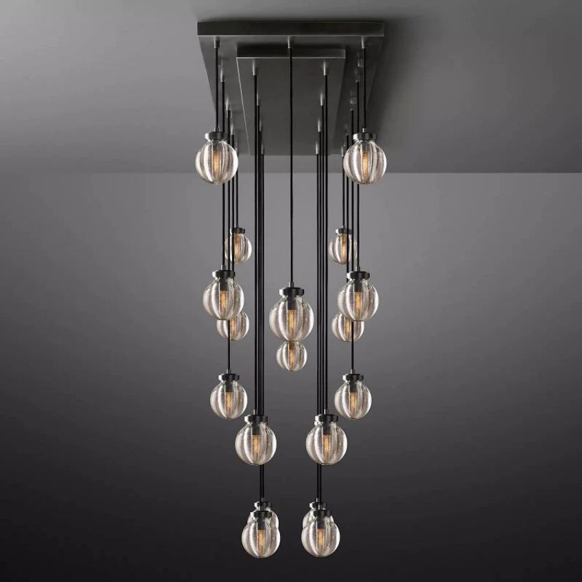 Alieen Pearl Ball Rectangular Chandelier 54”
