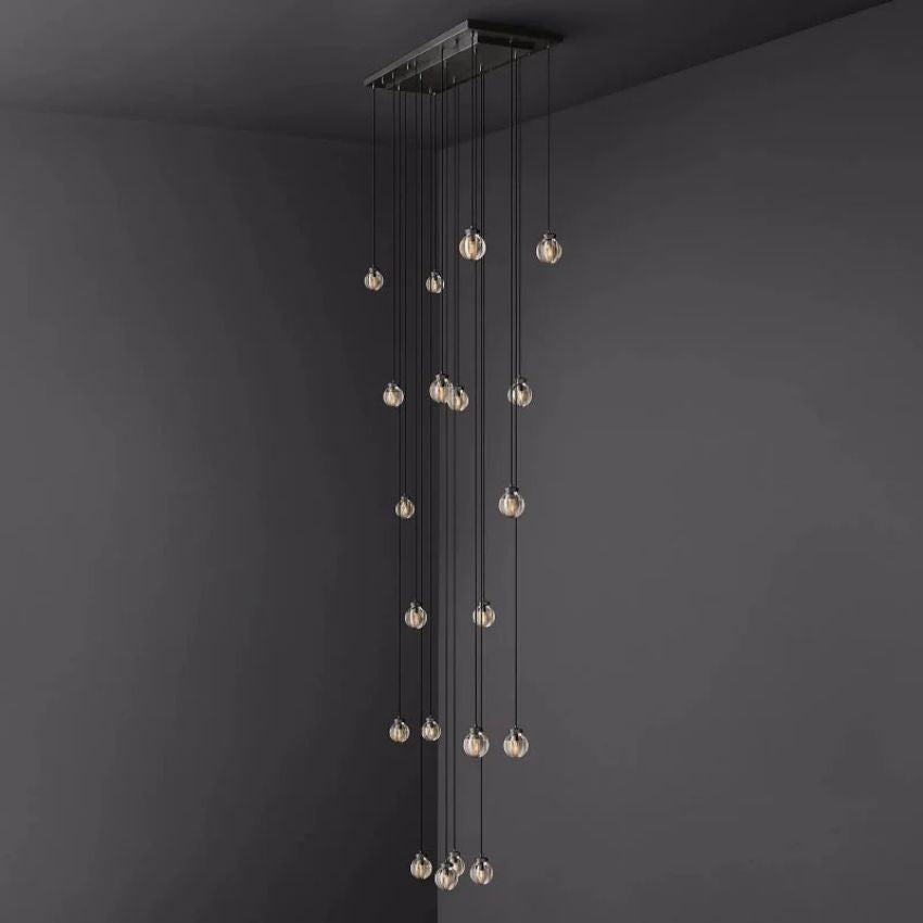 Alieen Pearl Ball Rectangular Chandelier 54”