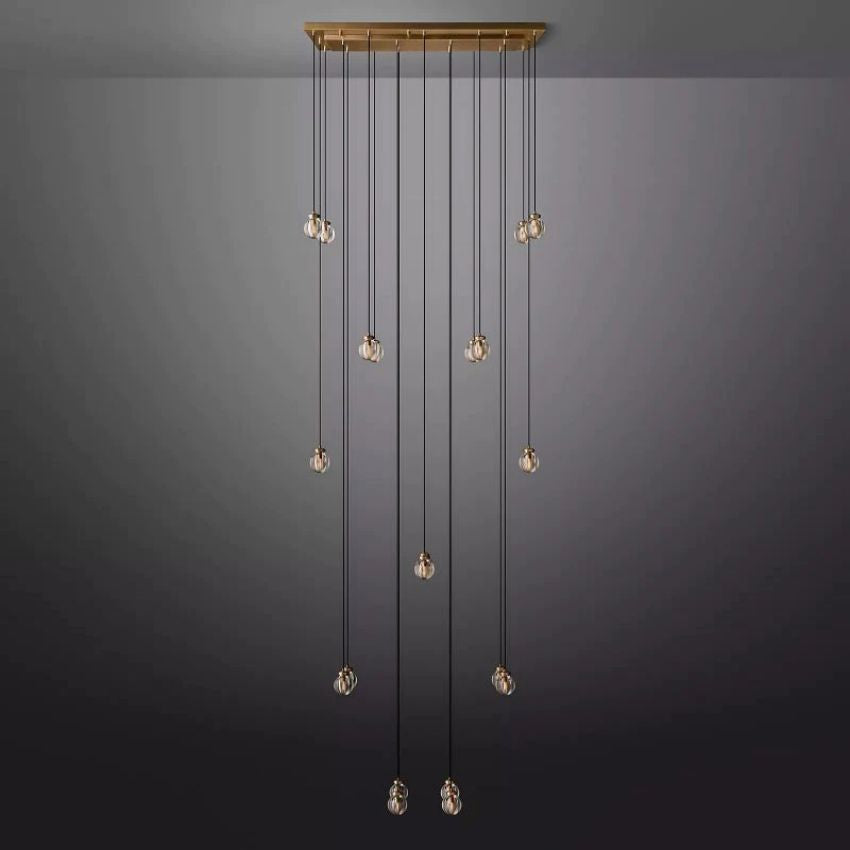 Alieen Pearl Ball Rectangular Chandelier 54”