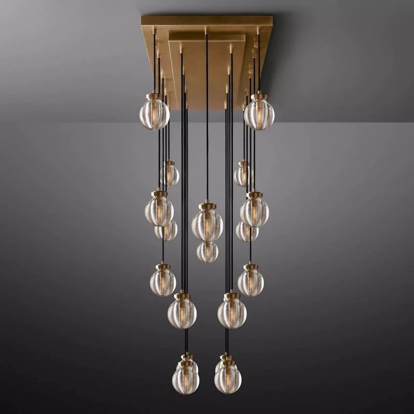 Alieen Pearl Ball Rectangular Chandelier 54”