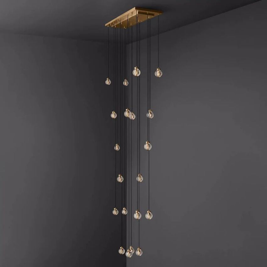 Alieen Pearl Ball Rectangular Chandelier 54”