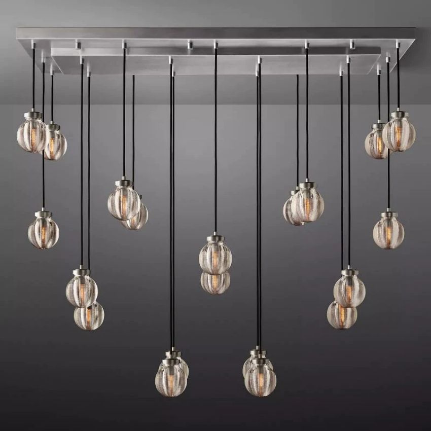 Alieen Pearl Ball Rectangular Chandelier 54”