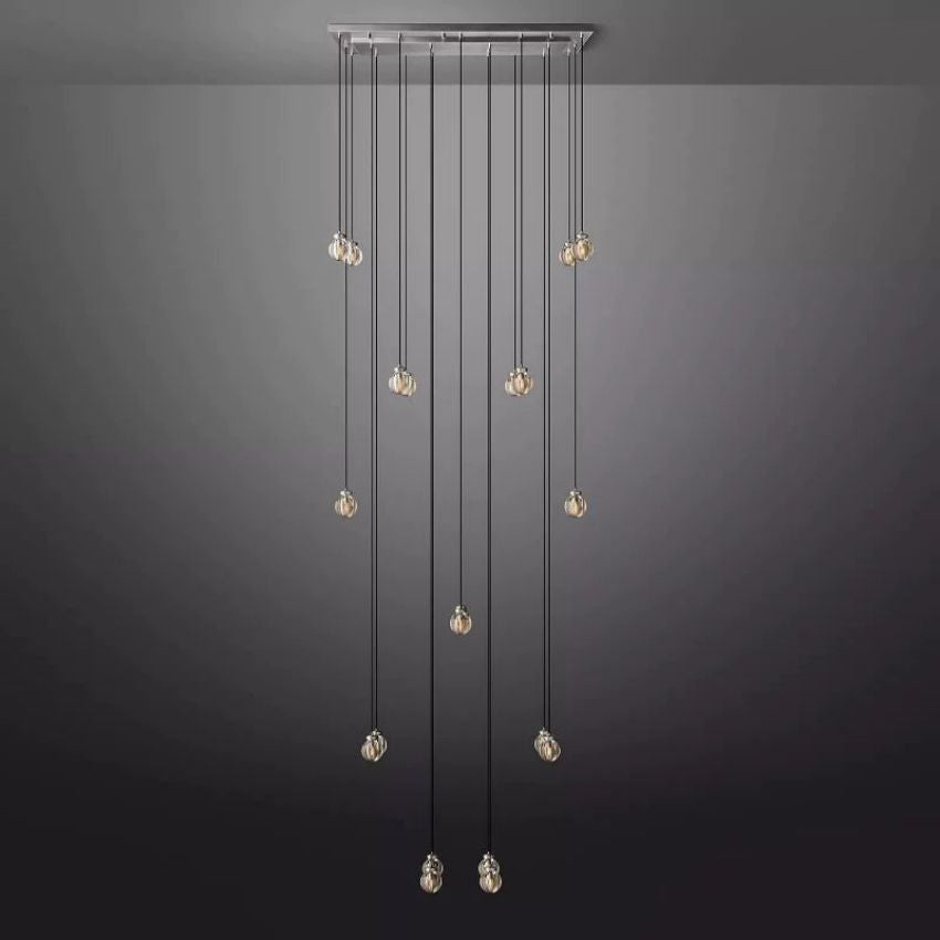 Alieen Pearl Ball Rectangular Chandelier 54”