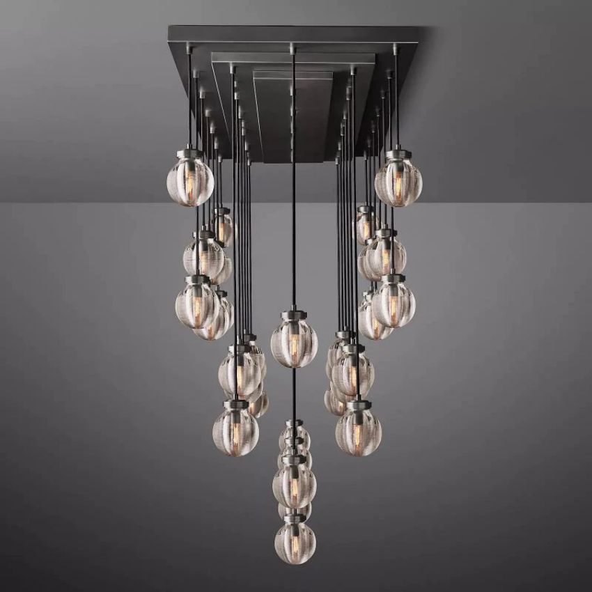 Alieen Pearl Ball Rectangular Chandelier 72”