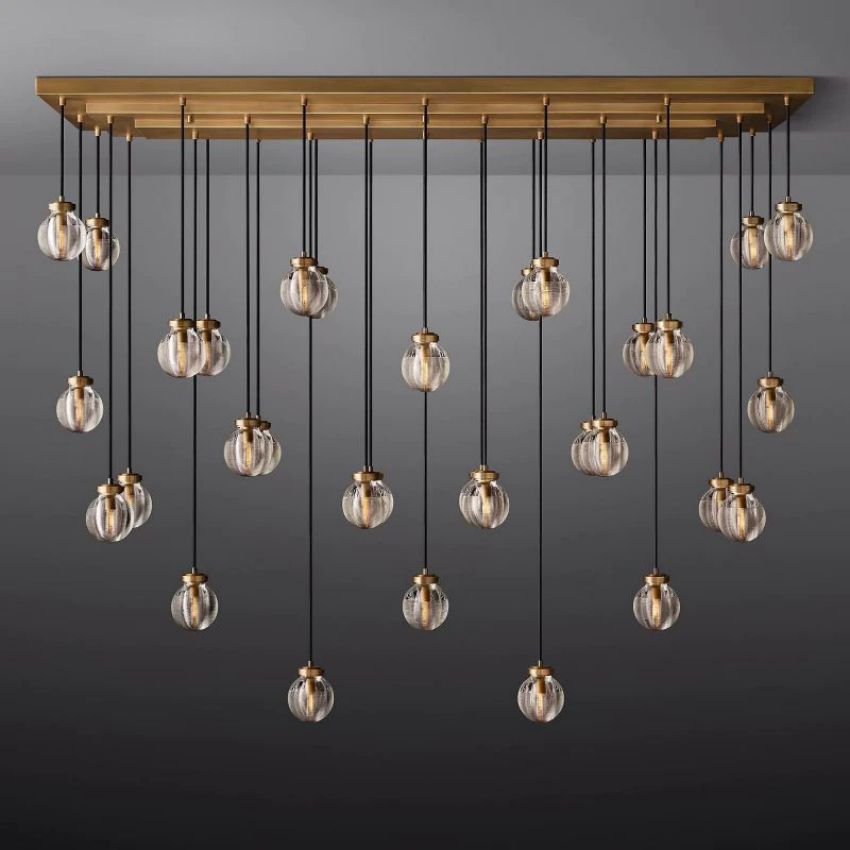 Alieen Pearl Ball Rectangular Chandelier 72”