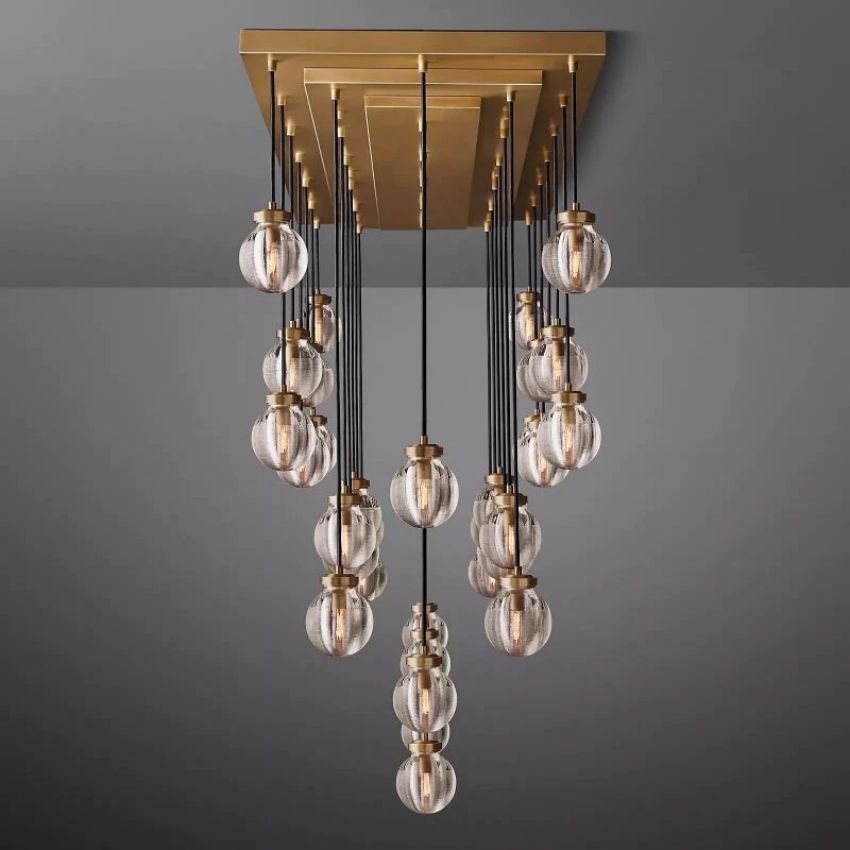 Alieen Pearl Ball Rectangular Chandelier 72”