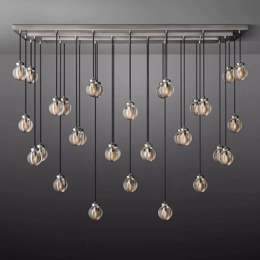 Alieen Pearl Ball Rectangular Chandelier 72”