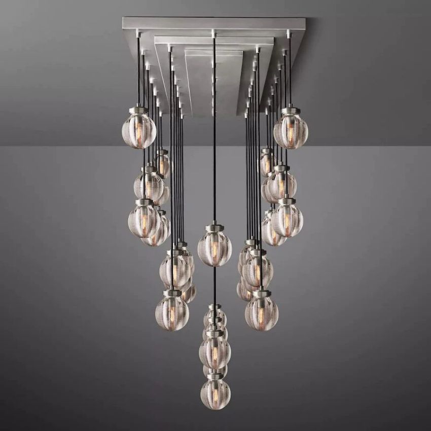 Alieen Pearl Ball Rectangular Chandelier 72”