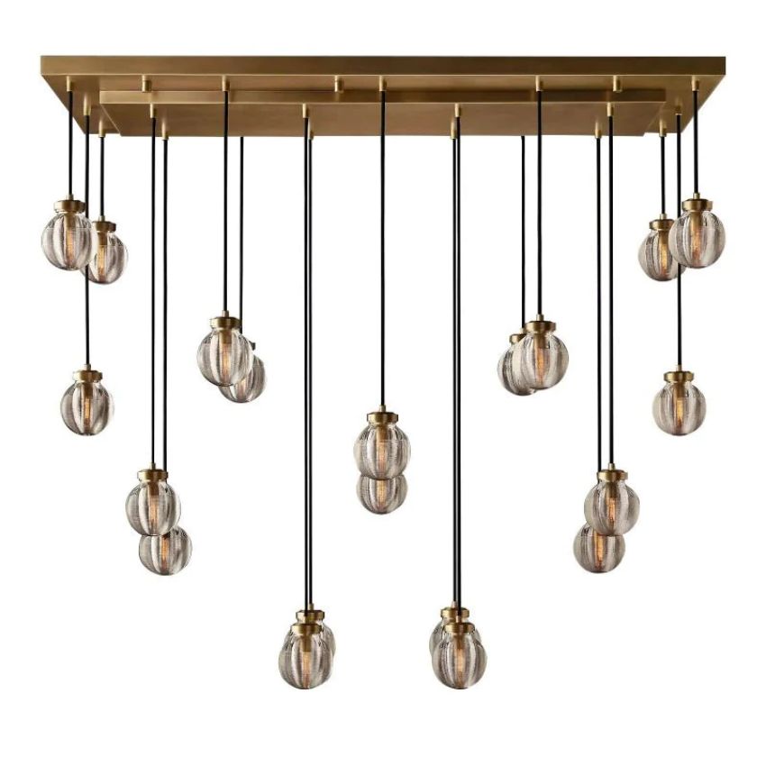 Alieen Pearl Ball Rectangular Chandelier 54”