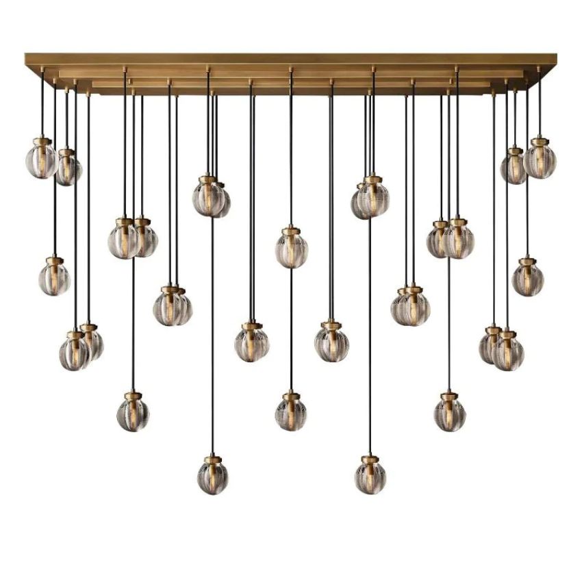 Alieen Pearl Ball Rectangular Chandelier 72”