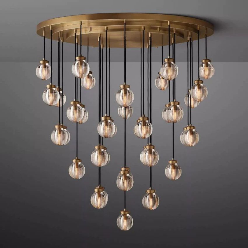 Alieen Pearl Ball Round Chandelier 48"