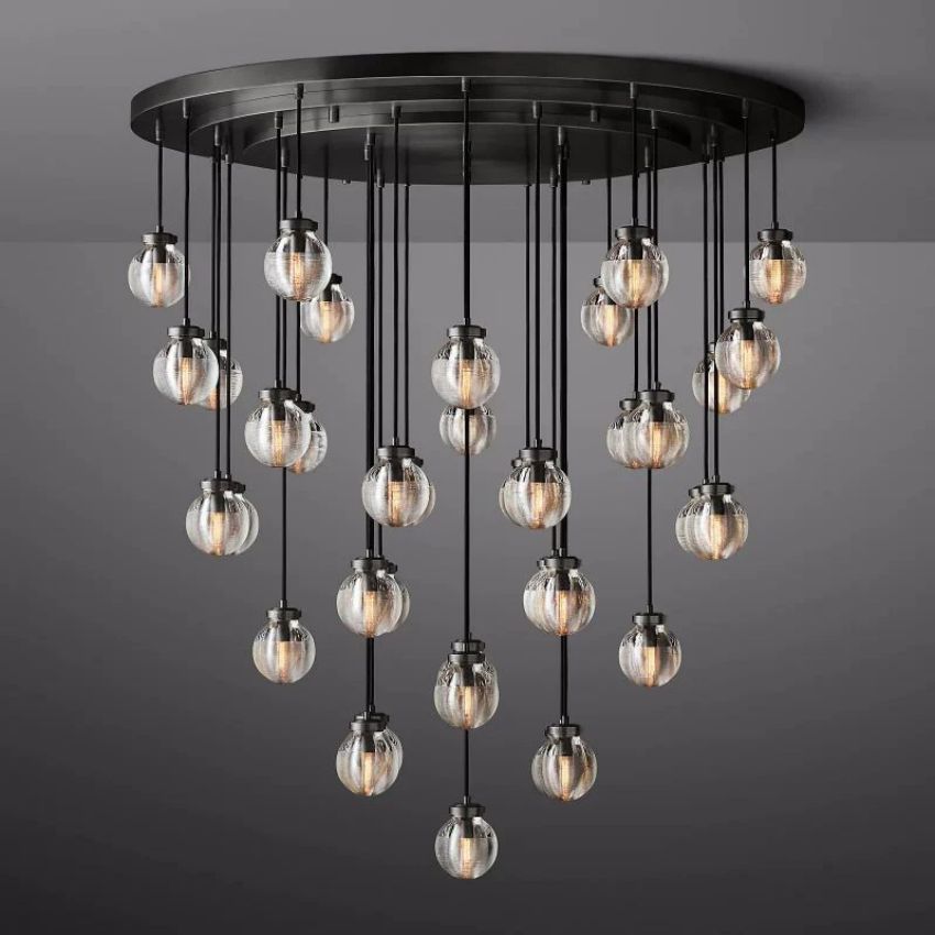 Alieen Pearl Ball Round Chandelier 48"