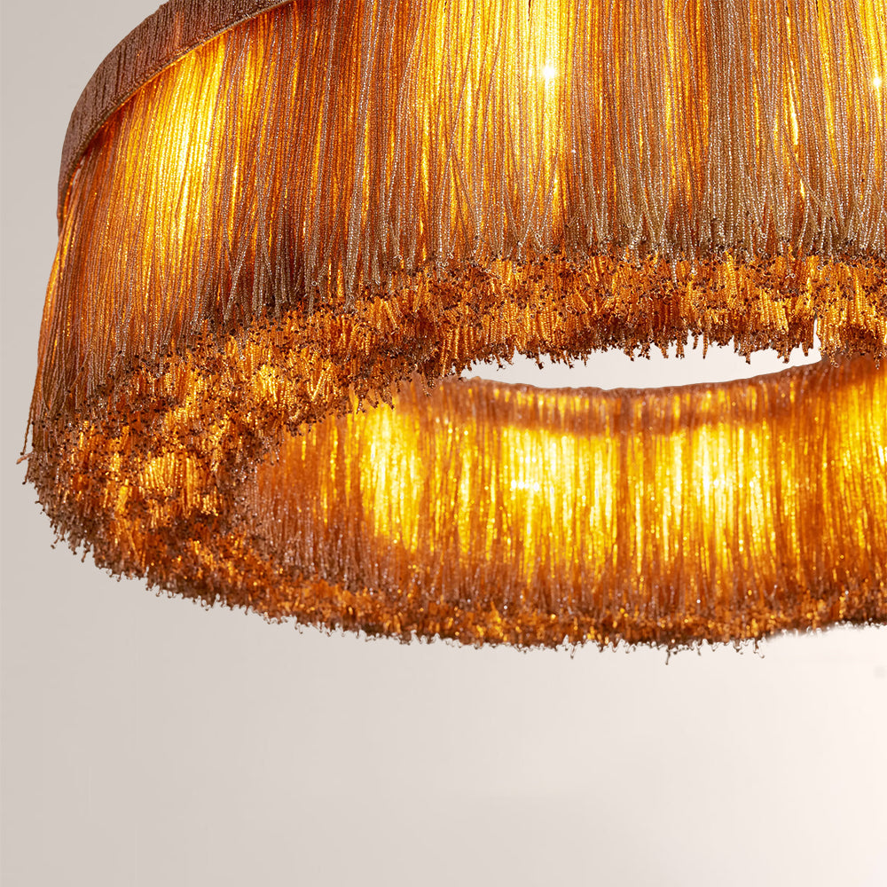 Rowan Jute Fringe Round Chandelier