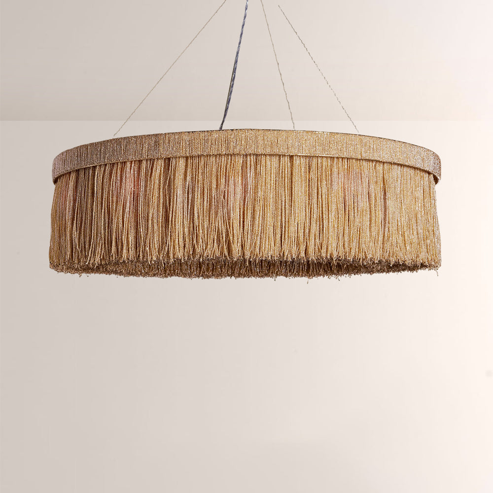 Rowan Jute Fringe Round Chandelier