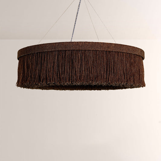 Rowan Jute Fringe Round Chandelier