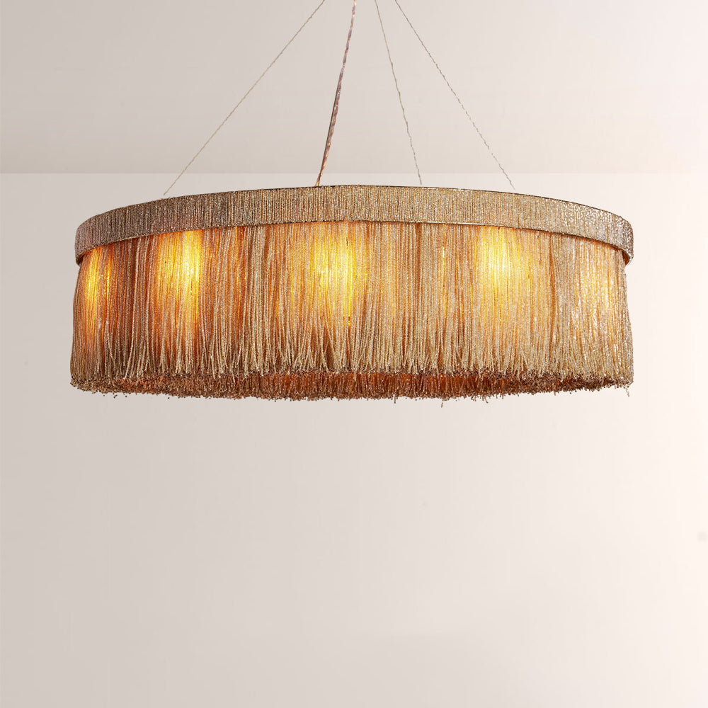 Rowan Jute Fringe Round Chandelier