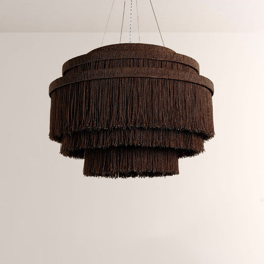 Rowan Jute Fringe Tiered Chandelier