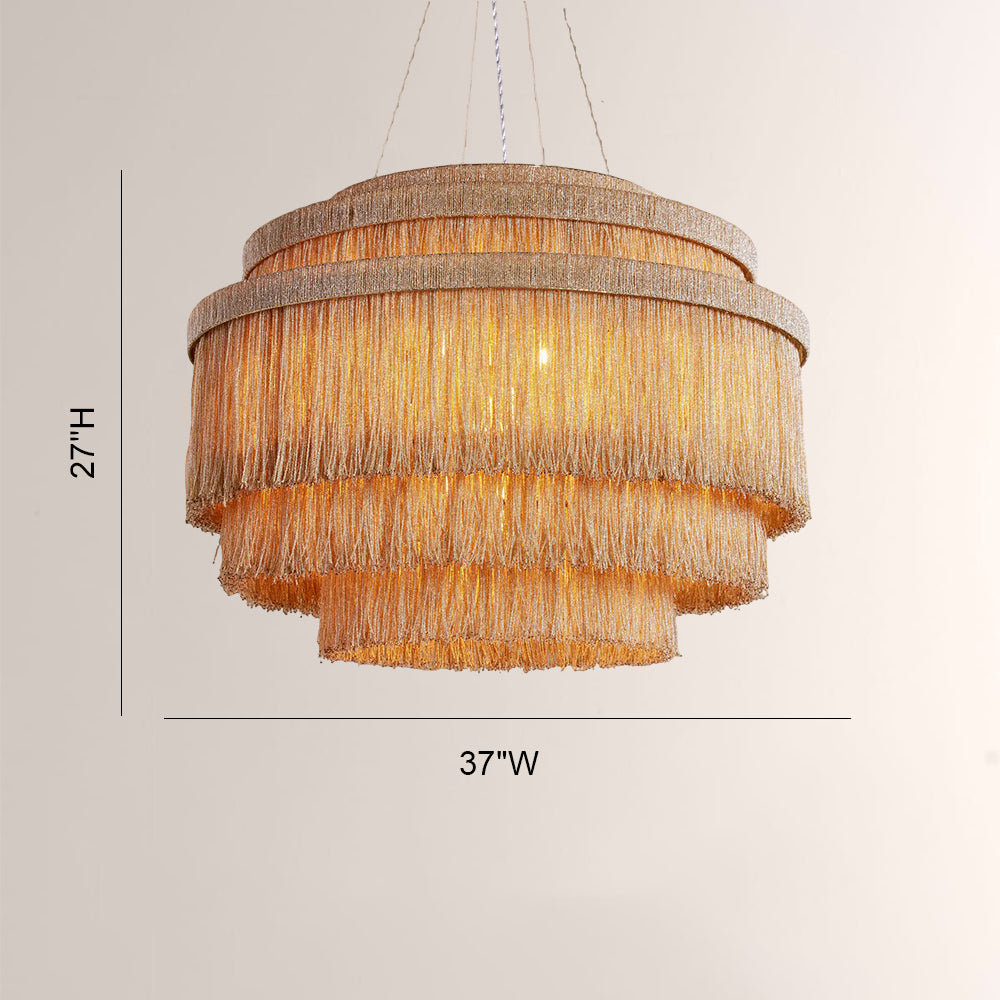 Rowan Jute Fringe Tiered Chandelier