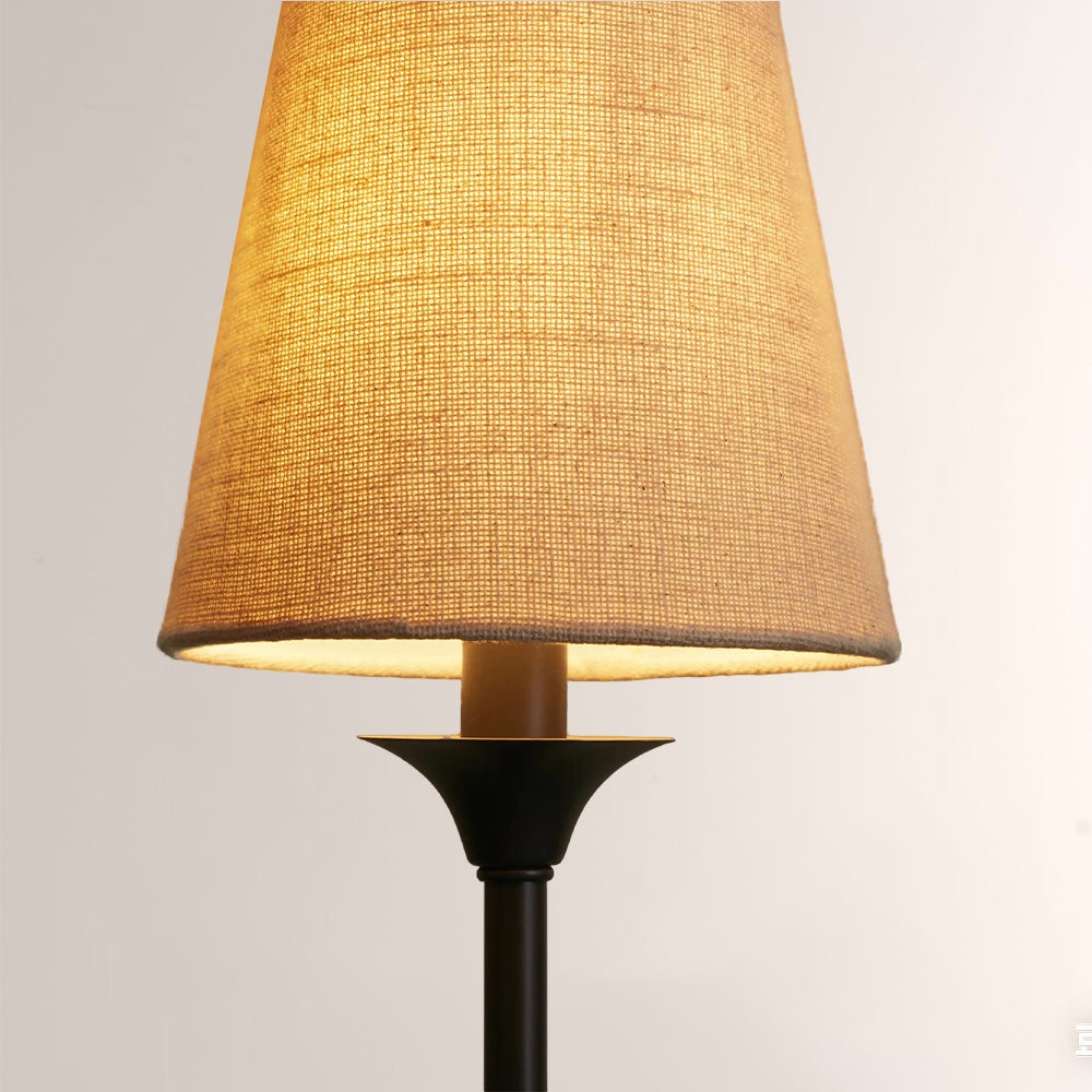 Saylor 6-Light Curved Arm Chandelier with Linen Shades