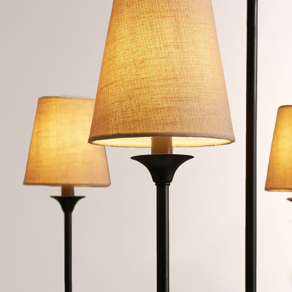 Saylor 6-Light Curved Arm Chandelier with Linen Shades