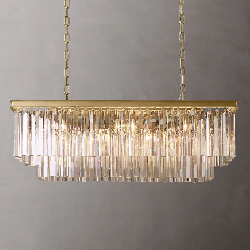 French Classicm Rectangular Chandelier 40"