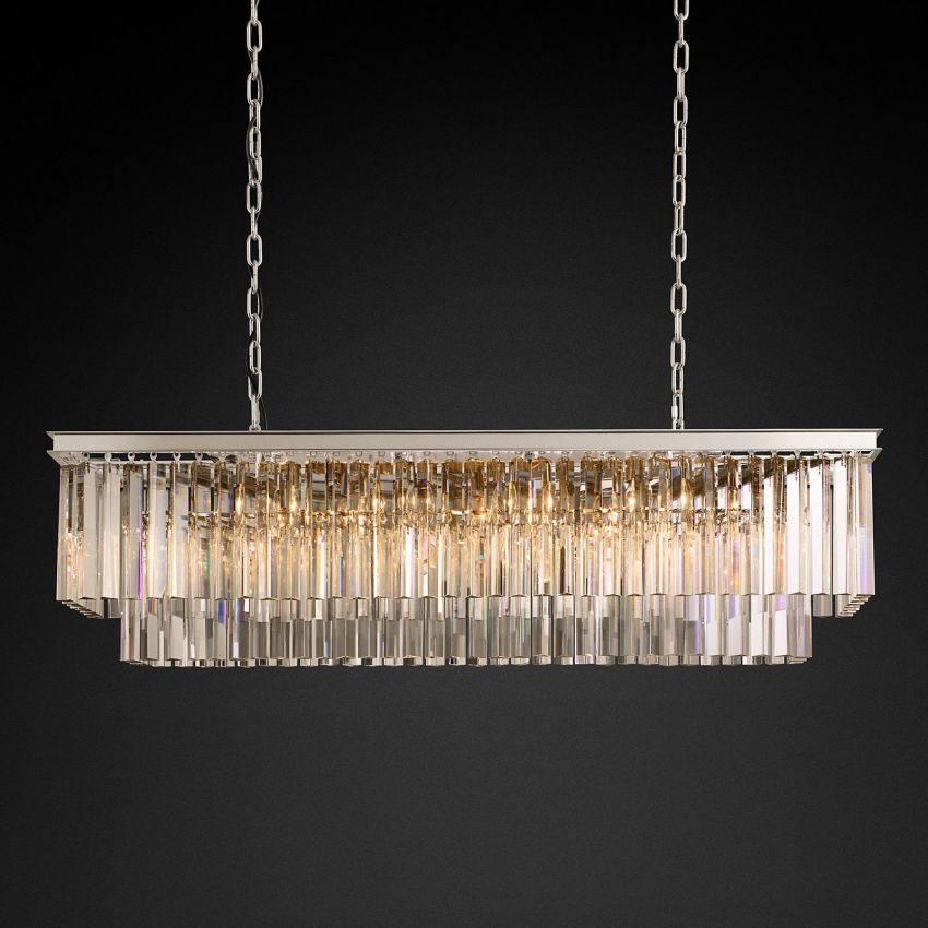 French Classicm Rectangular Chandelier 49"