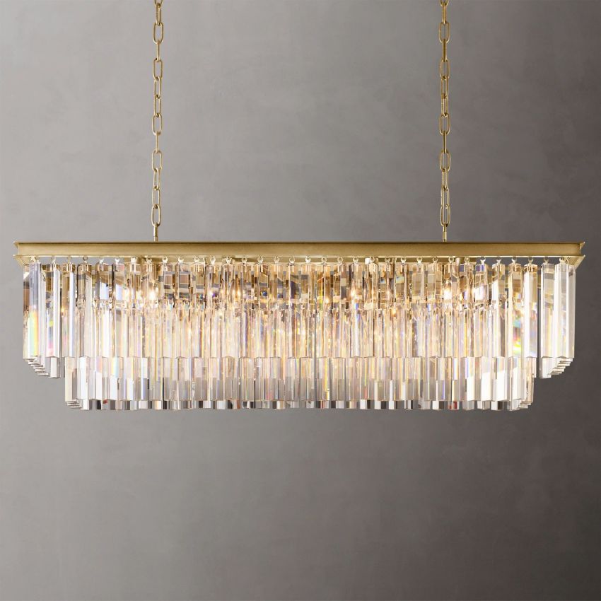 French Classicm Rectangular Chandelier 49"