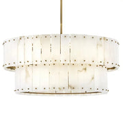 Simo Alabaster Drum 2-Tier Chandelier 34"