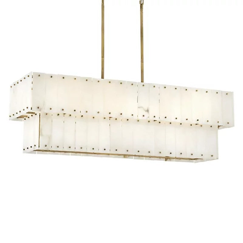 Simo Alabaster Linear 2-Tier Chandelier 48"