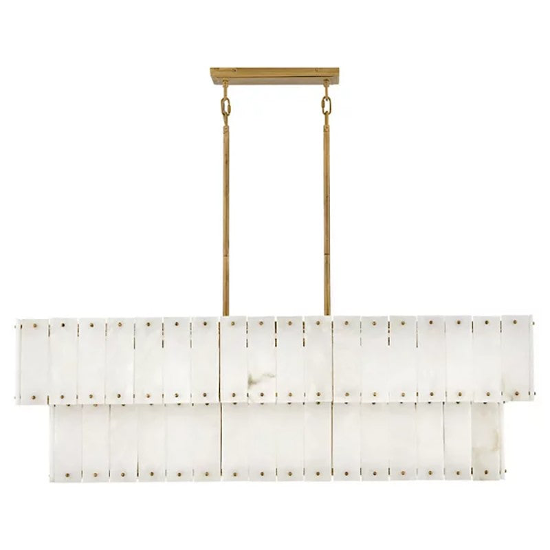 Simo Alabaster Linear 2-Tier Chandelier 48"