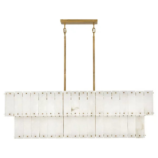 Simo Alabaster Linear 2-Tier Chandelier 48"