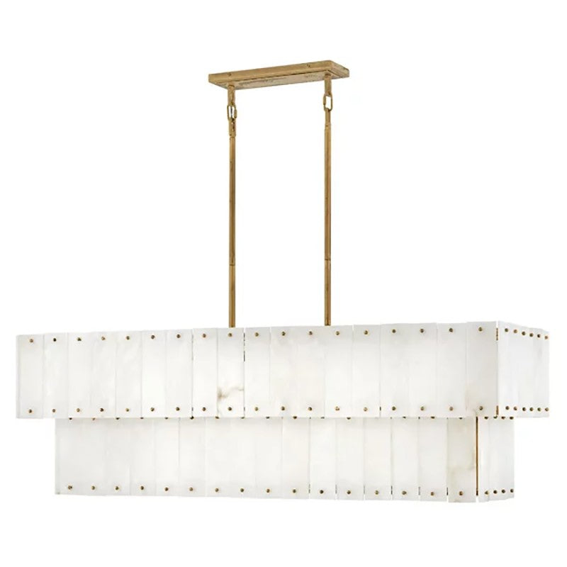 Simo Alabaster Linear 2-Tier Chandelier 48"