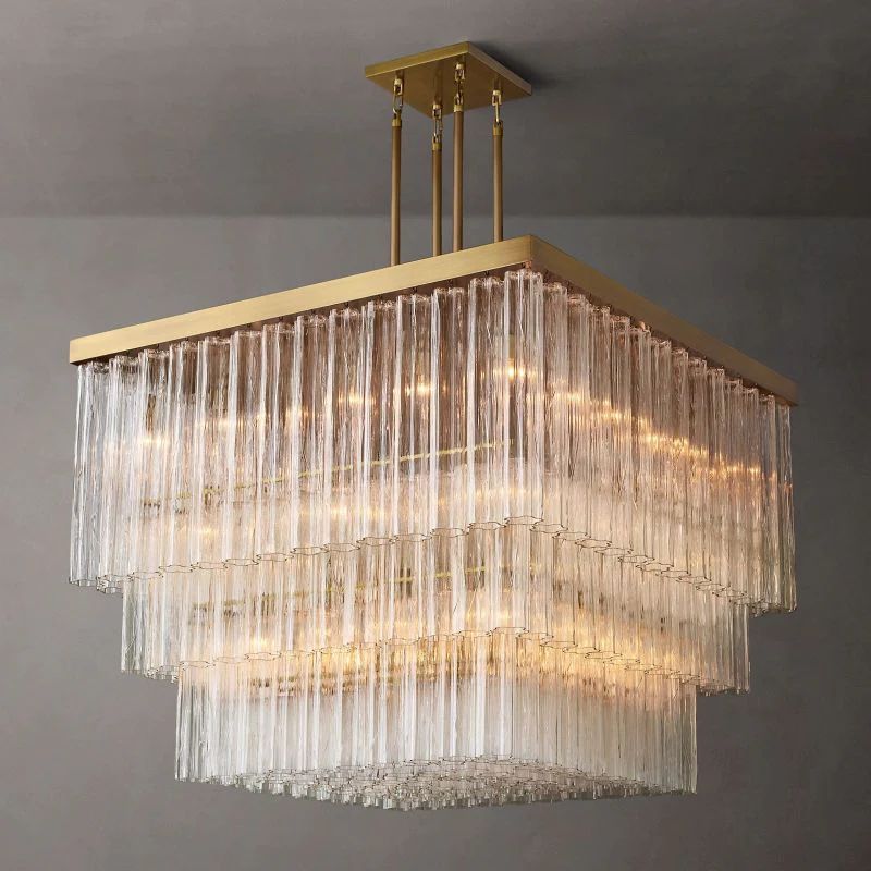 Ice 3-Tier Square Chandelier 45” 60"