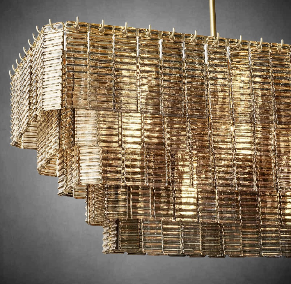 Siri Smoke Rectangle Chandelier 77"