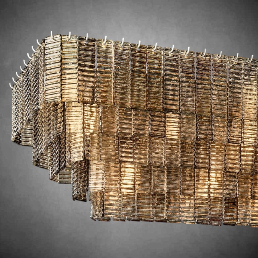 Siri Smoke Rectangle Chandelier 77"