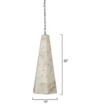 Tall Alabaster Tapered Hexagon Pendant Light