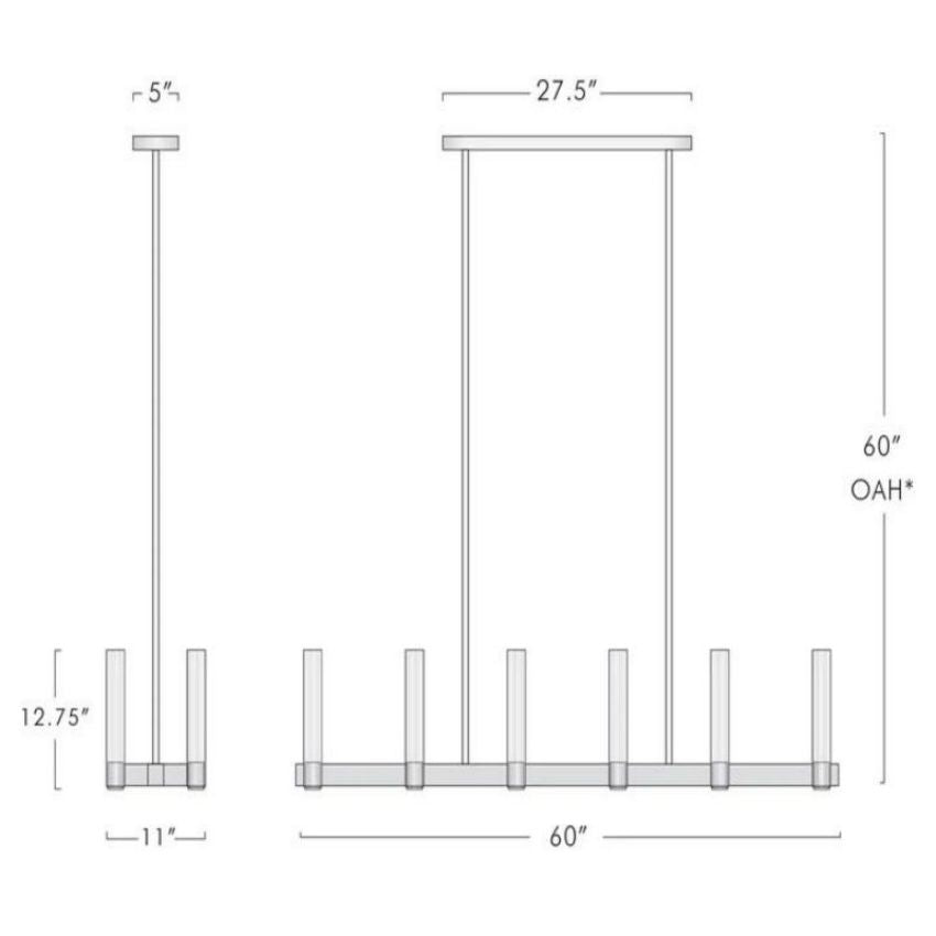 Prismatic upgraded Linear Chandelier 60"