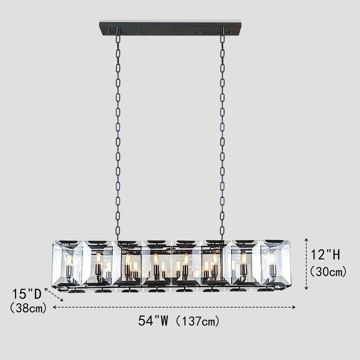 Malone Crystal Rectangular Chandelier